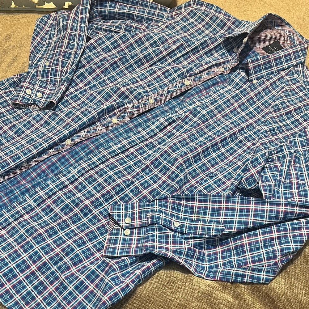 Tailorbyrd Multicolor Plaid Button Down Shirt